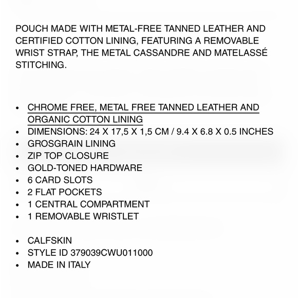 YSL CASSANDRE MATELASSÉ A5 Wristlet Pouch - Picture 11 of 11